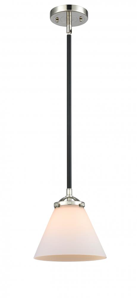 Cone - 1 Light - 8 inch - Black Polished Nickel - Cord hung - Mini Pendant