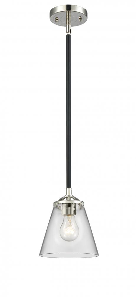 Cone - 1 Light - 6 inch - Black Polished Nickel - Cord hung - Mini Pendant