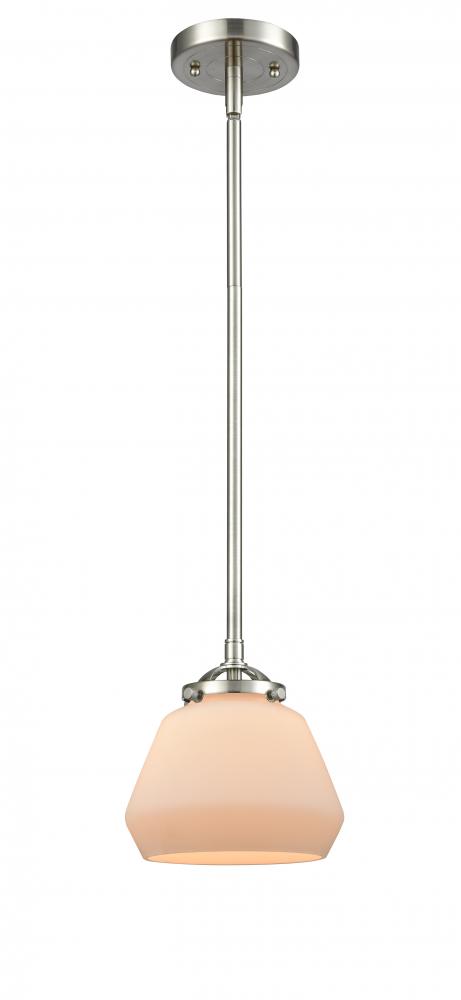 Fulton - 1 Light - 7 inch - Brushed Satin Nickel - Cord hung - Mini Pendant