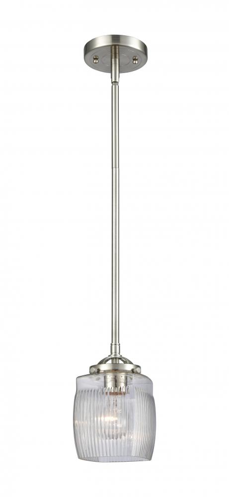 Colton - 1 Light - 6 inch - Brushed Satin Nickel - Cord hung - Mini Pendant