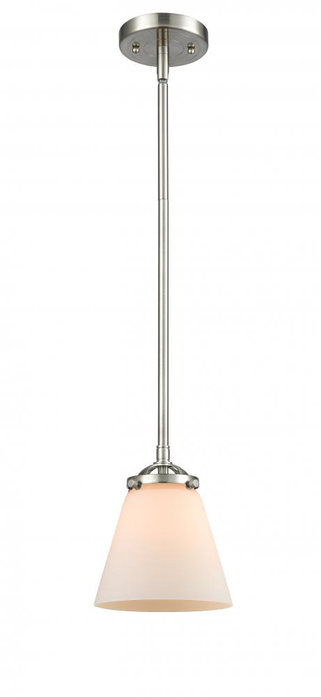 Cone - 1 Light - 6 inch - Brushed Satin Nickel - Cord hung - Mini Pendant