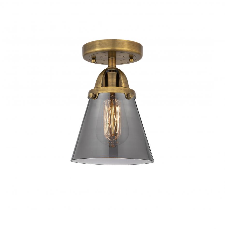 Cone - 1 Light - 6 inch - Brushed Brass - Semi-Flush Mount