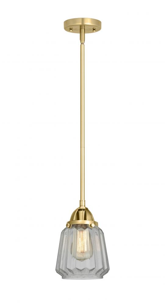 Chatham - 1 Light - 7 inch - Satin Gold - Cord hung - Mini Pendant