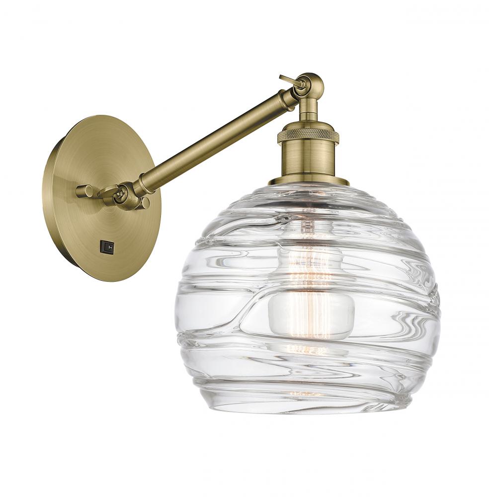 Athens Deco Swirl - 1 Light - 8 inch - Satin Gold - Sconce