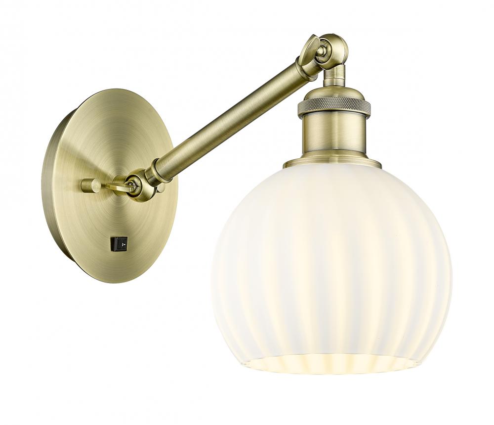 White Venetian - 1 Light - 6 inch - Satin Gold - Sconce