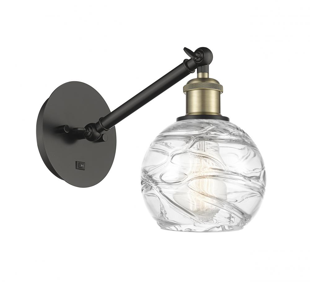 Athens Deco Swirl - 1 Light - 6 inch - Black Antique Brass - Sconce