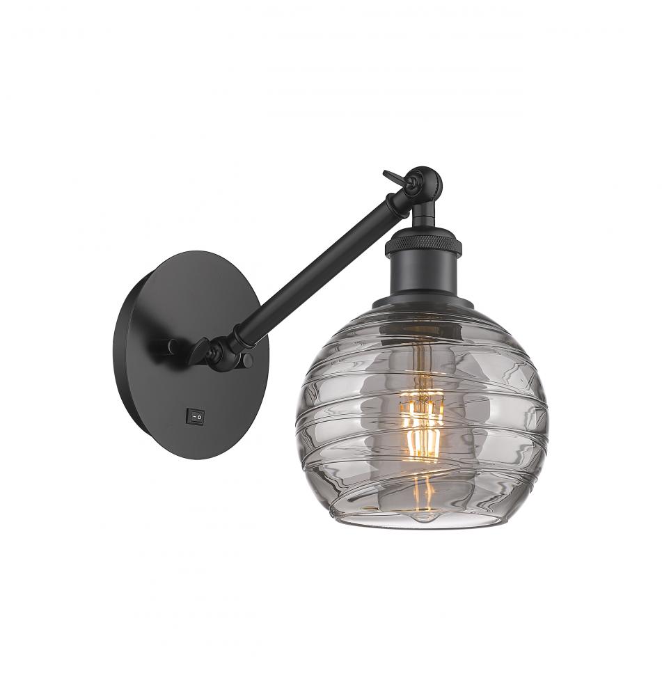 Athens Deco Swirl - 1 Light - 6 inch - Matte Black - Sconce