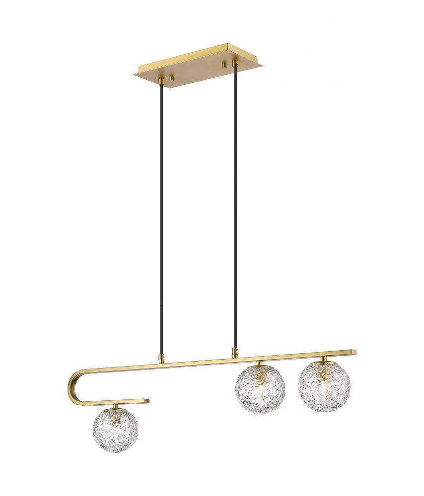 Barrington - 3 Light - 32 inch - Brushed Brass - Cord hung - Island Light