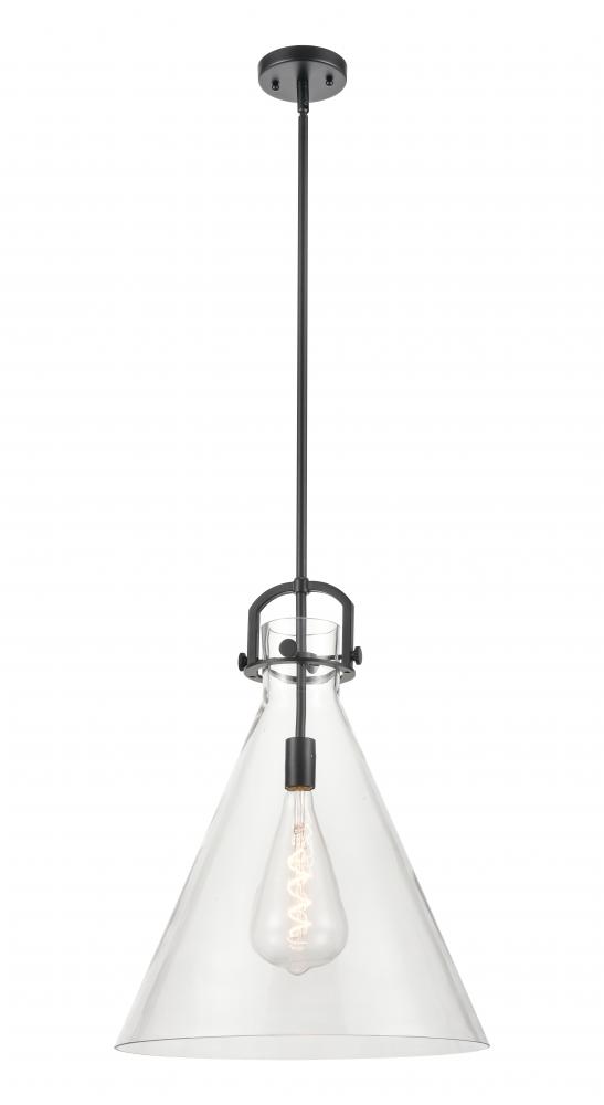 Newton Cone - 1 Light - 18 inch - Matte Black - Pendant