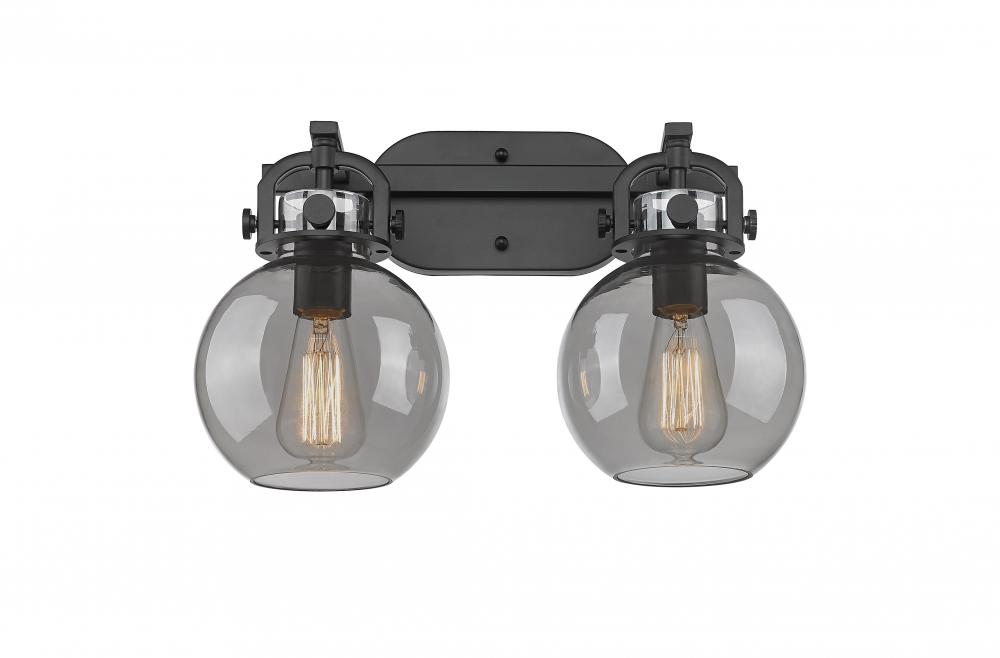 Newton Sphere - 2 Light - 17 inch - Matte Black - Bath Vanity Light