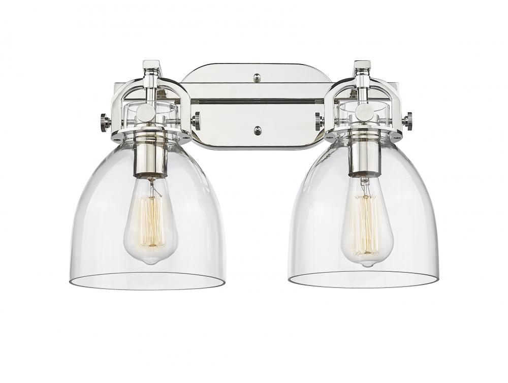 Newton Bell - 2 Light - 17 inch - Polished Nickel - Bath Vanity Light