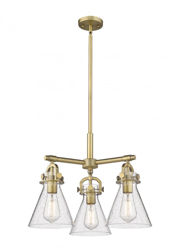 Newton Cone - 3 Light - 21 inch - Brushed Brass - Pendant