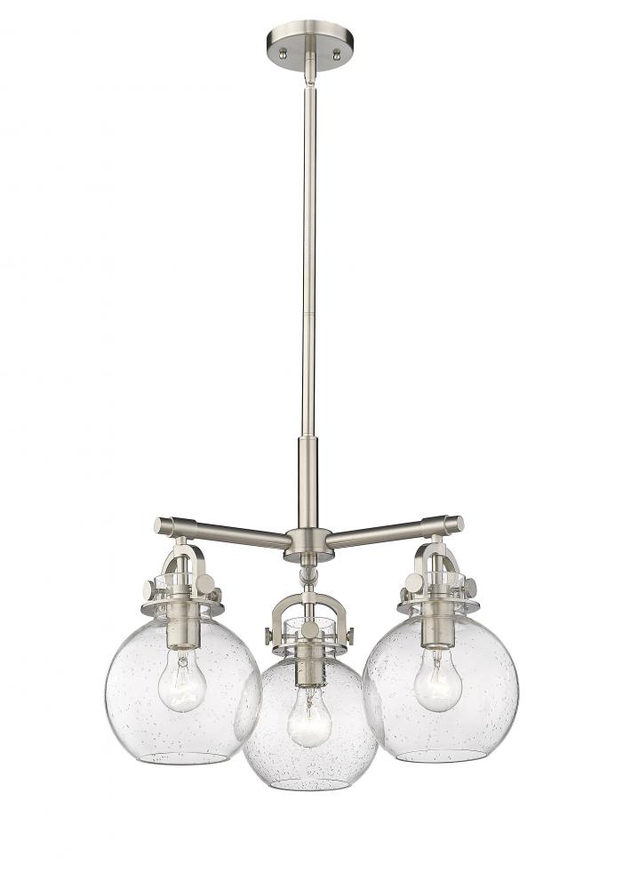 Newton Sphere - 3 Light - 21 inch - Satin Nickel - Pendant