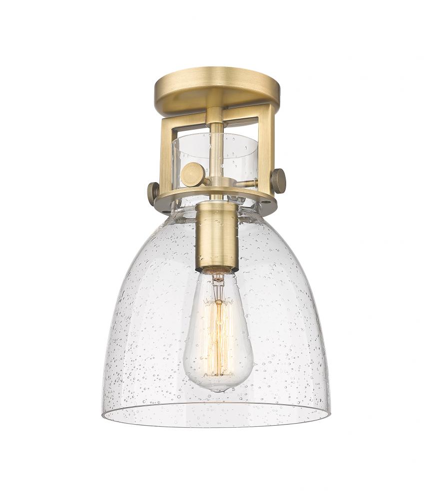 Newton Bell - 1 Light - 8 inch - Brushed Brass - Flush Mount