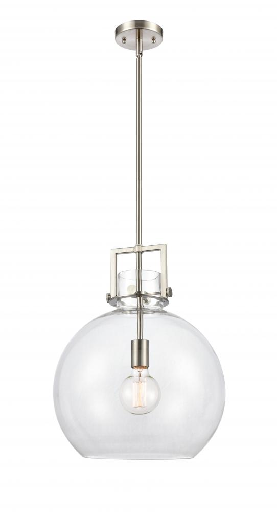 Newton Sphere - 1 Light - 14 inch - Satin Nickel - Pendant