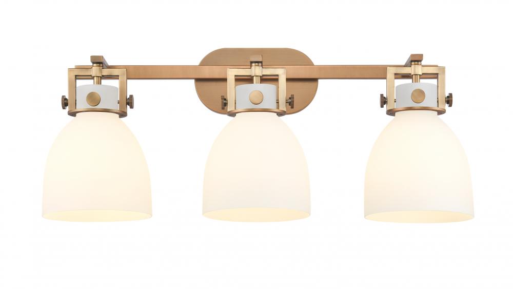 Newton Bell - 3 Light - 27 inch - Brushed Brass - Bath Vanity Light