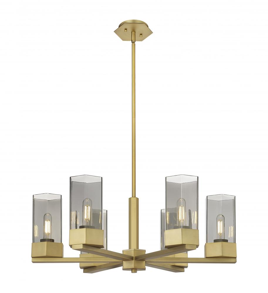 Claverack - 6 Light - 28 inch - Brushed Brass - Chandelier