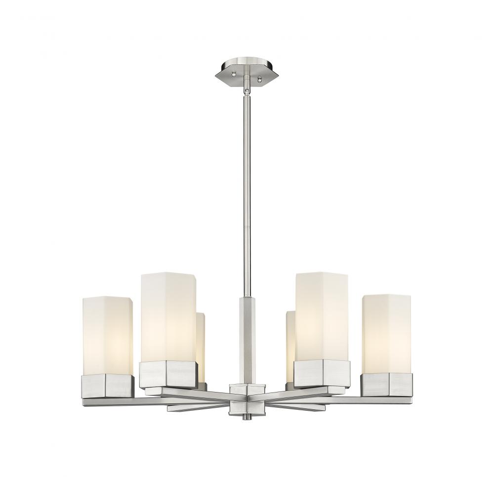 Claverack - 6 Light - 28 inch - Satin Nickel - Chandelier