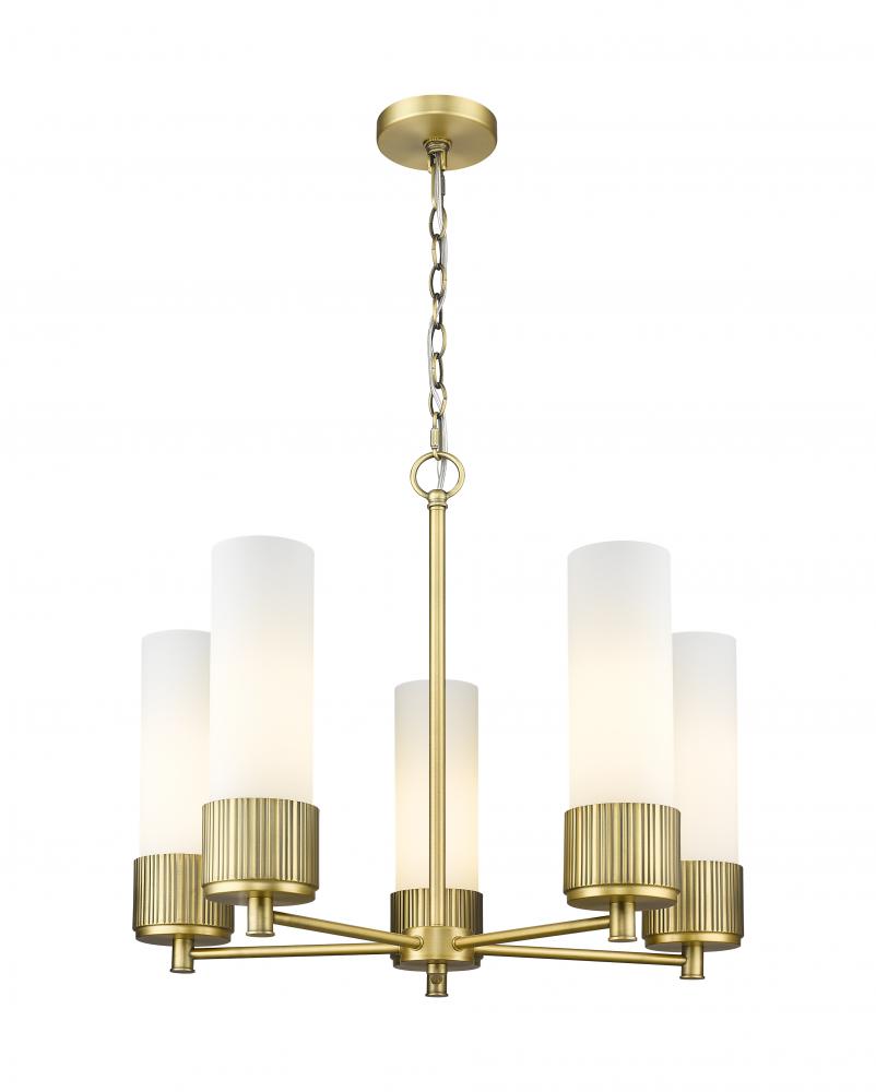 Bolivar - 5 Light - 25 inch - Brushed Brass - Chain Hung - Chandelier