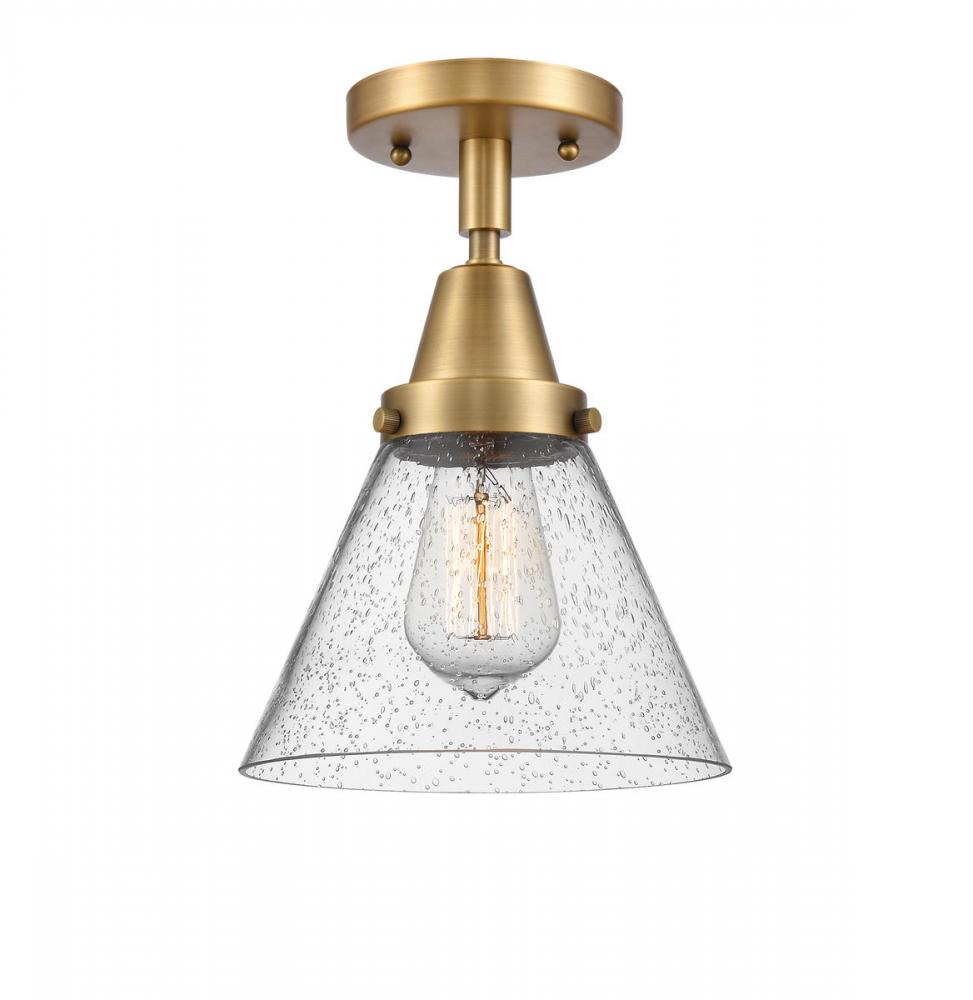 Cone - 1 Light - 8 inch - Brushed Brass - Flush Mount