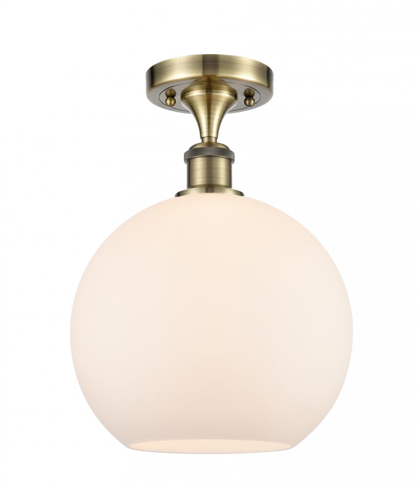 Athens - 1 Light - 10 inch - Antique Brass - Semi-Flush Mount