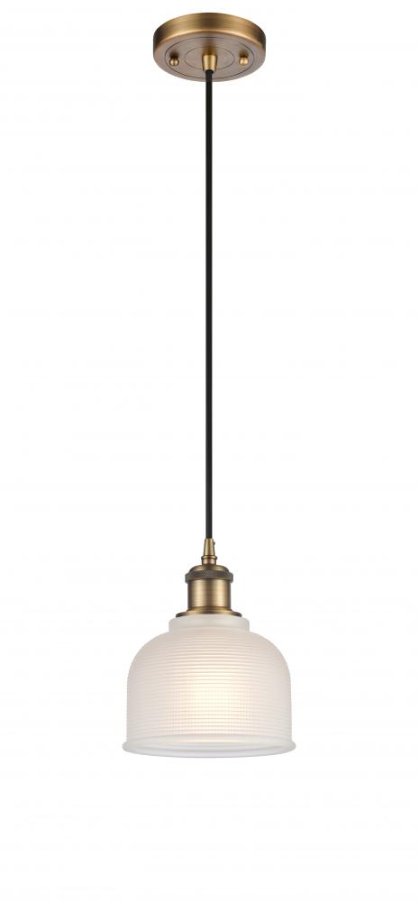 Dayton - 1 Light - 6 inch - Brushed Brass - Cord hung - Mini Pendant