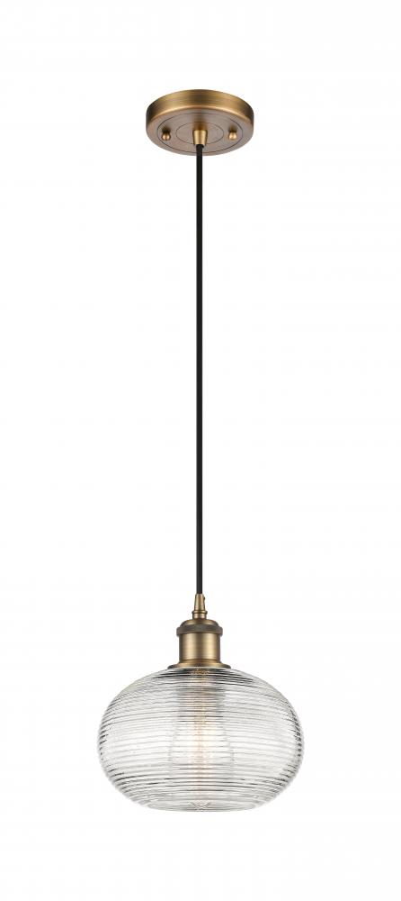 Ithaca - 1 Light - 8 inch - Brushed Brass - Cord hung - Mini Pendant