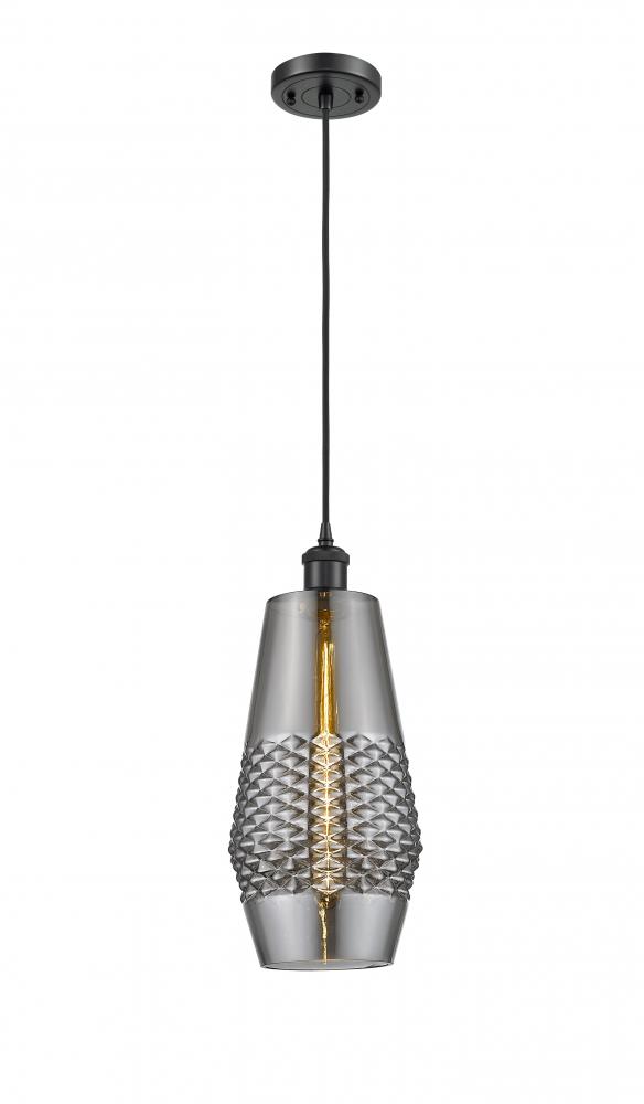 Windham - 1 Light - 7 inch - Matte Black - Cord hung - Mini Pendant