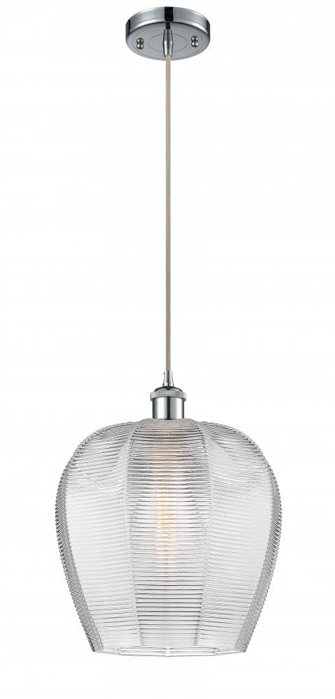 Norfolk - 1 Light - 12 inch - Polished Chrome - Cord hung - Mini Pendant