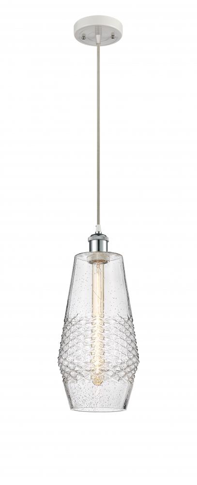 Windham - 1 Light - 7 inch - White Polished Chrome - Cord hung - Mini Pendant