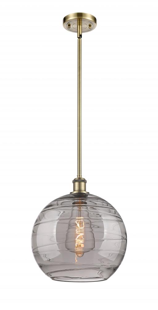 Athens Deco Swirl - 1 Light - 12 inch - Antique Brass - Mini Pendant