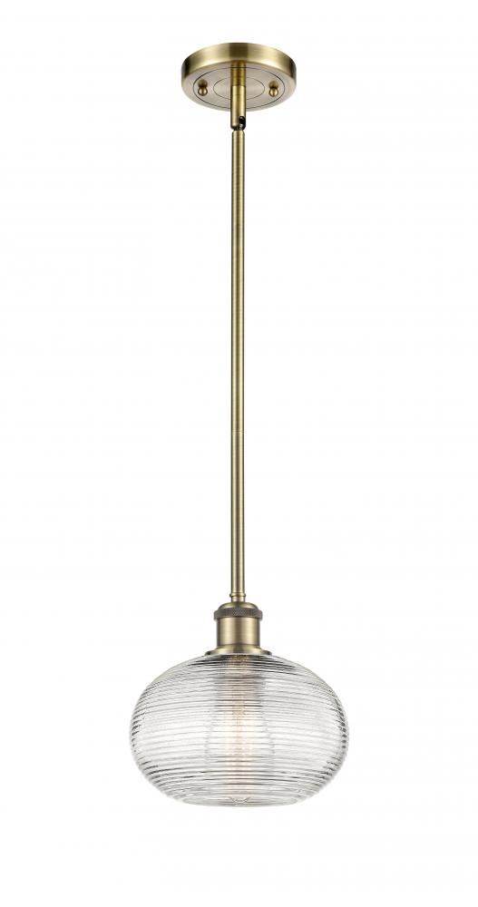 Ithaca - 1 Light - 8 inch - Antique Brass - Mini Pendant