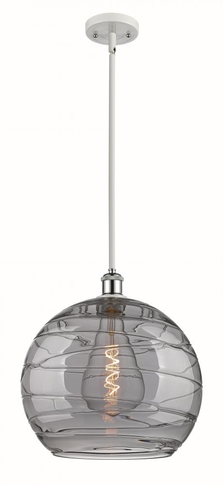 Athens Deco Swirl - 1 Light - 14 inch - White Polished Chrome - Pendant