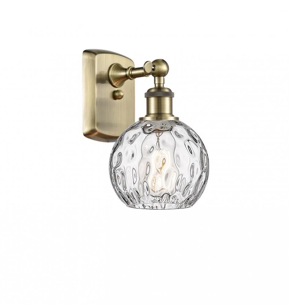 Athens Water Glass - 1 Light - 6 inch - Antique Brass - Sconce