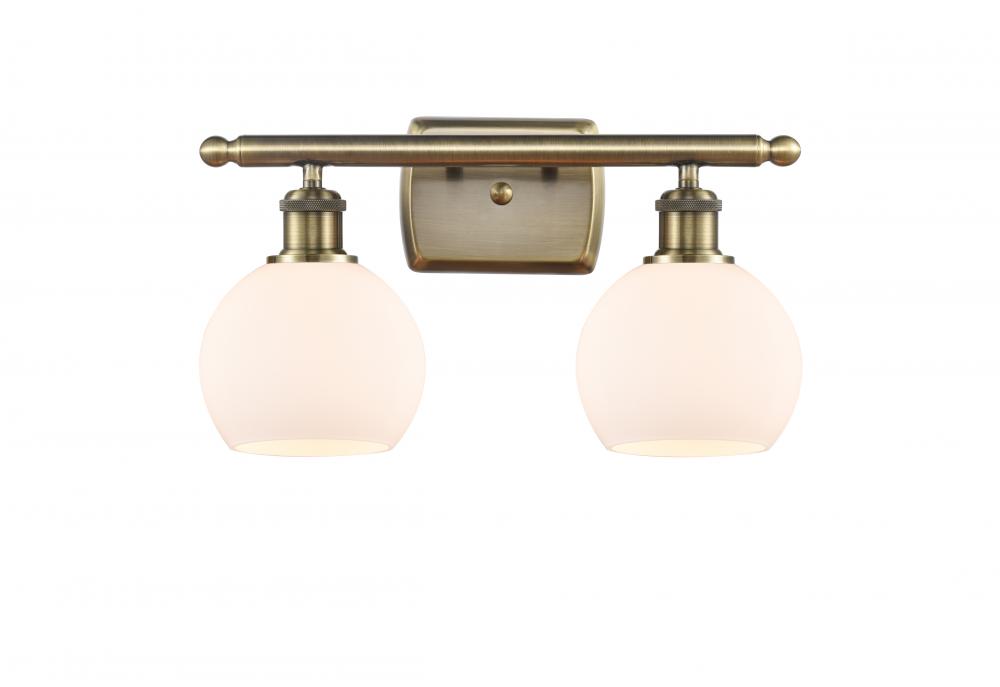 Athens - 2 Light - 16 inch - Antique Brass - Bath Vanity Light