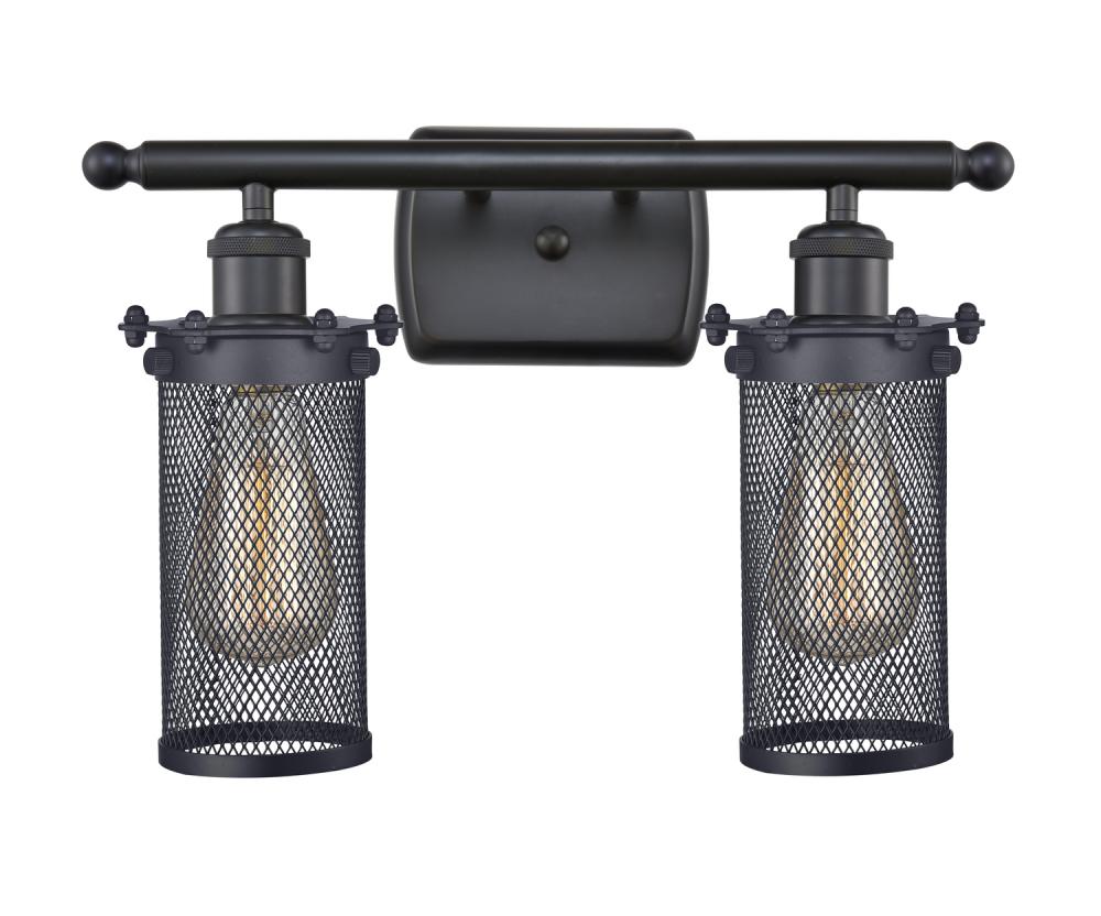 Bleecker - 2 Light - 14 inch - Matte Black - Bath Vanity Light