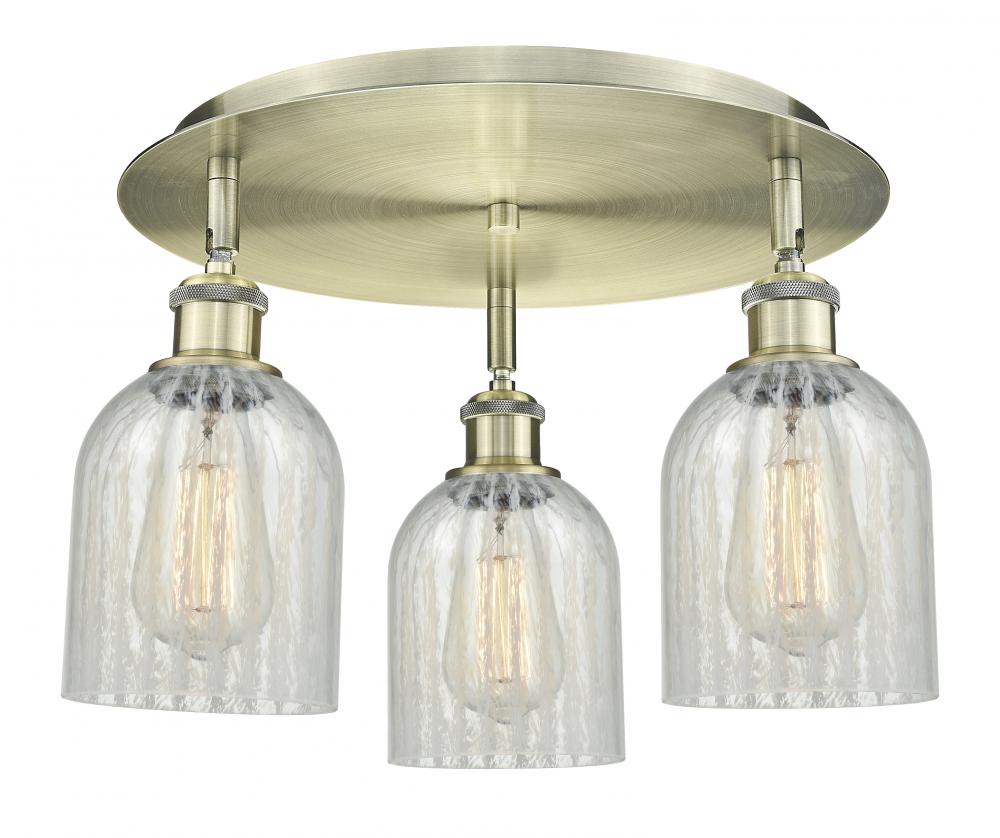 Caledonia - 3 Light - 17 inch - Antique Brass - Flush Mount