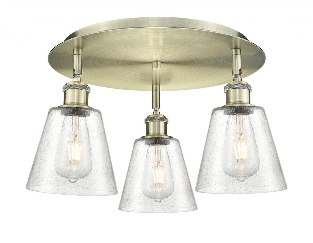 Caton - 3 Light - 17 inch - Antique Brass - Flush Mount