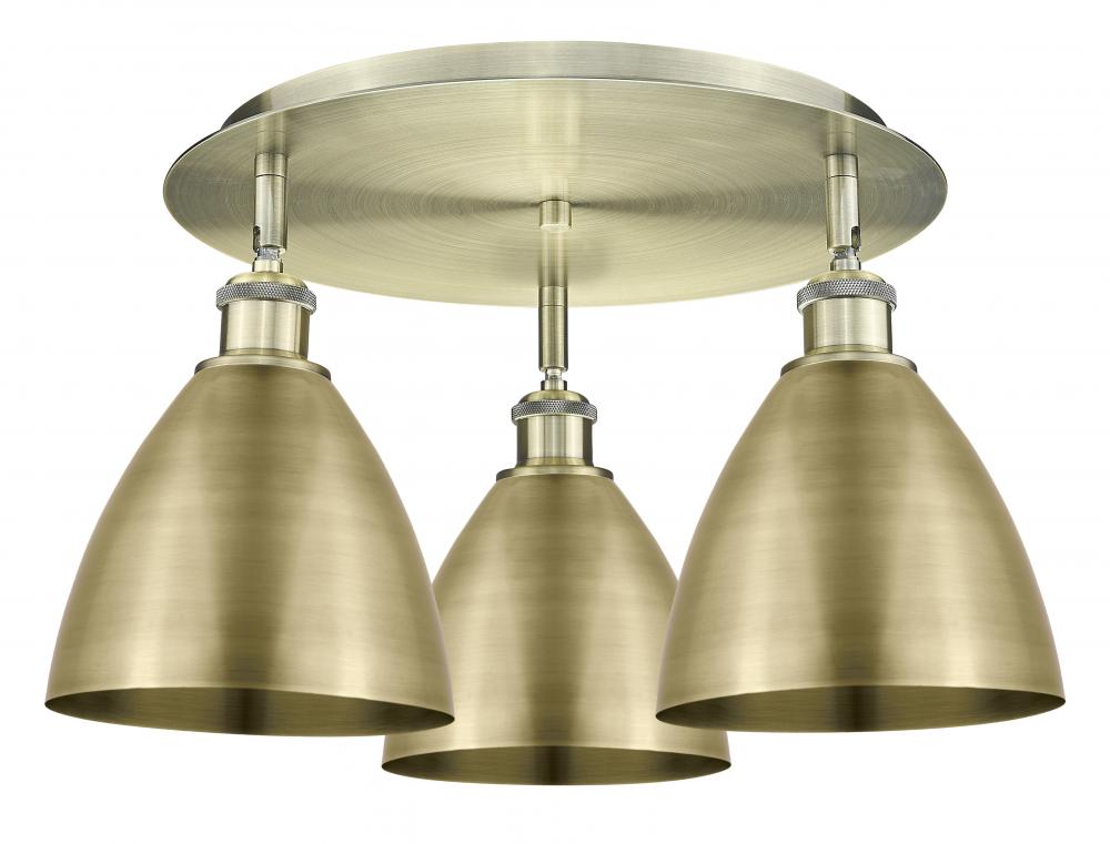 Bristol - 3 Light - 19 inch - Antique Brass - Flush Mount