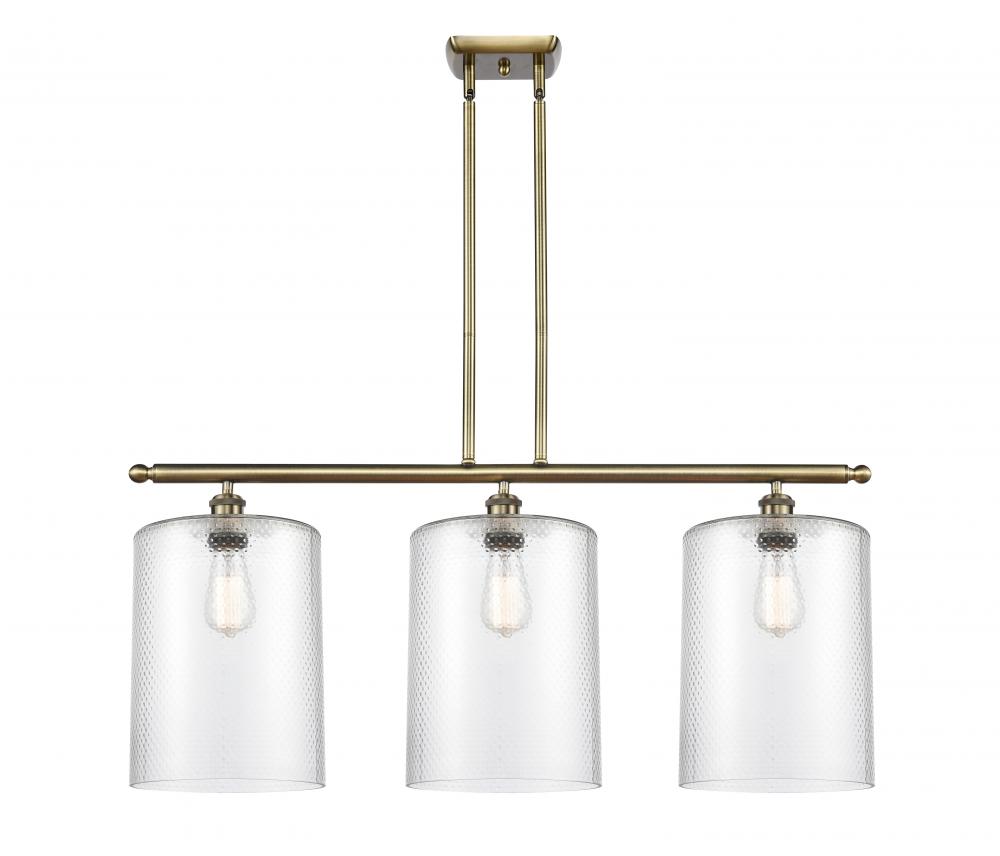 Cobbleskill - 3 Light - 36 inch - Antique Brass - Cord hung - Island Light