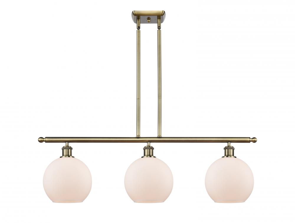 Athens - 3 Light - 36 inch - Antique Brass - Cord hung - Island Light