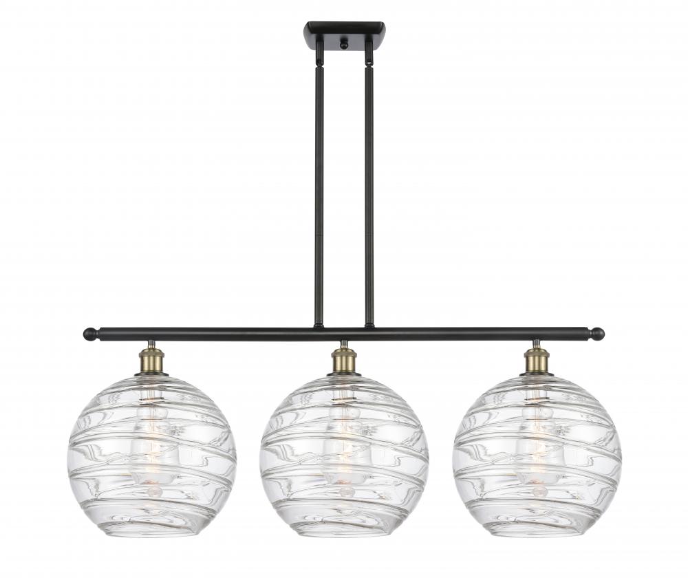 Athens Deco Swirl - 3 Light - 39 inch - Black Antique Brass - Cord hung - Island Light