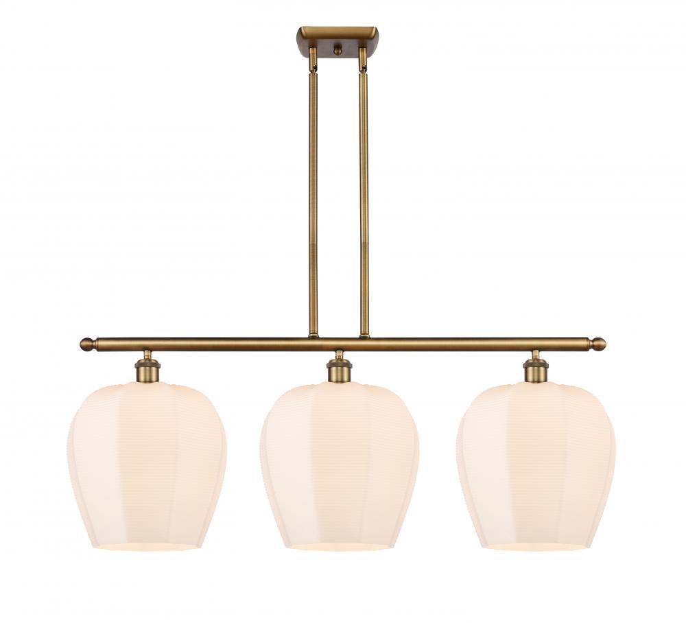 Norfolk - 3 Light - 38 inch - Brushed Brass - Cord hung - Island Light