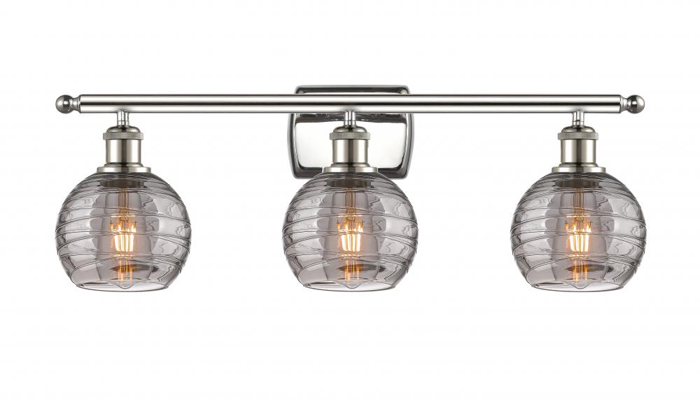 Athens Deco Swirl - 3 Light - 26 inch - Polished Nickel - Bath Vanity Light