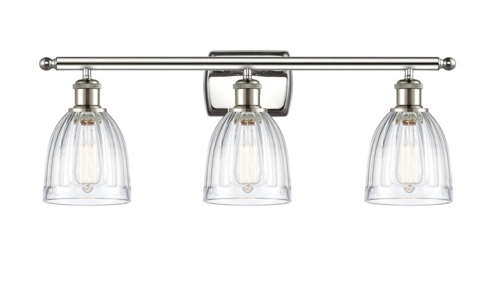 Brookfield - 3 Light - 26 inch - Polished Nickel - Bath Vanity Light