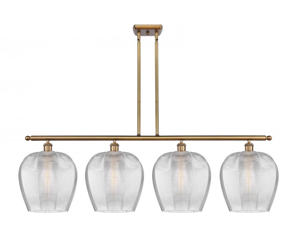 Norfolk - 4 Light - 50 inch - Brushed Brass - Cord hung - Island Light