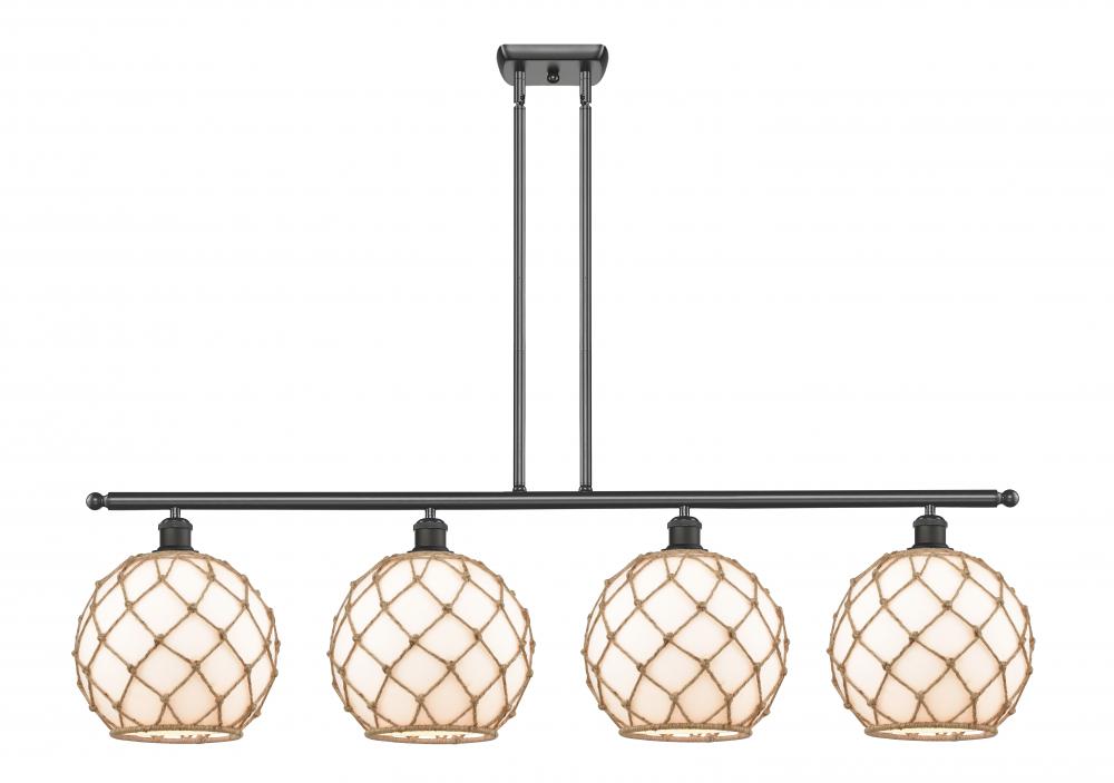 Farmhouse Rope - 4 Light - 48 inch - Oil Rubbed Bronze - Cord hung - Island Light