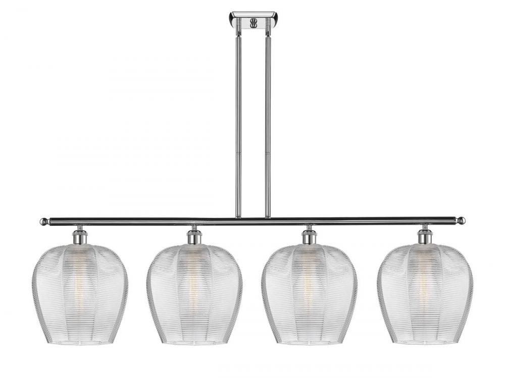 Norfolk - 4 Light - 50 inch - Polished Chrome - Cord hung - Island Light