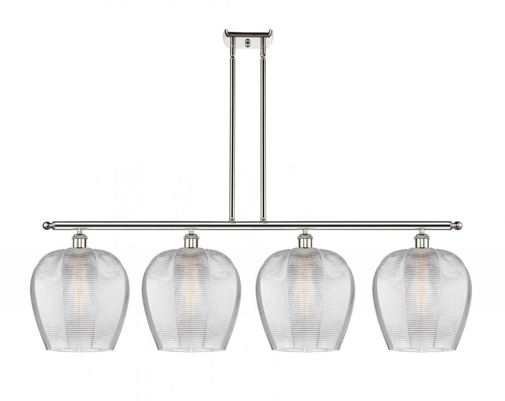 Norfolk - 4 Light - 50 inch - Polished Nickel - Cord hung - Island Light