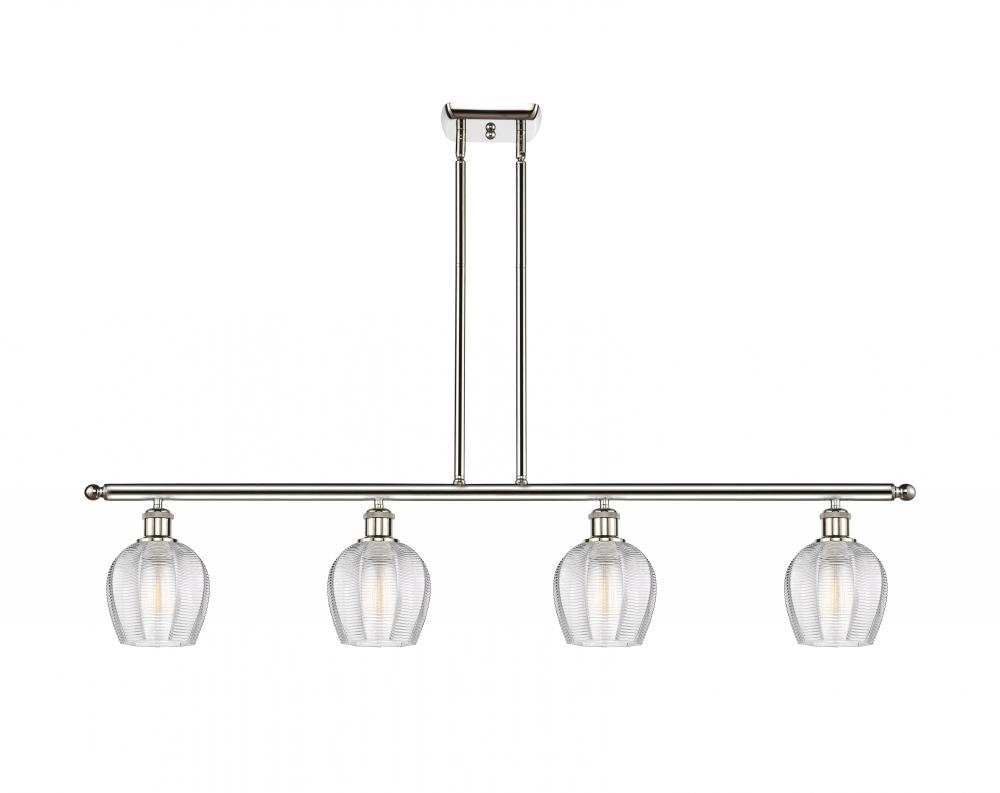 Norfolk - 4 Light - 48 inch - Polished Nickel - Cord hung - Island Light